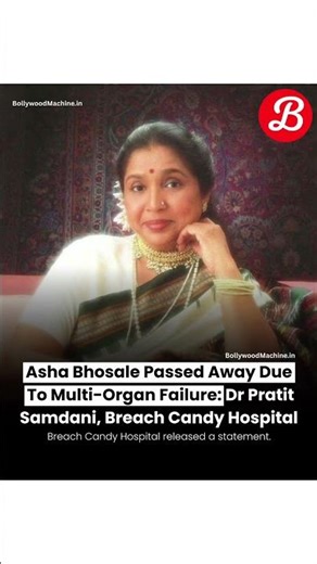 Asha Bhosle Passes Away at 92 💔 Legendary Singer No More