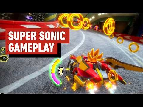 Sonic Racing: CrossWorlds - Blazing Fast Super Sonic and Hatsune Miku Gameplay