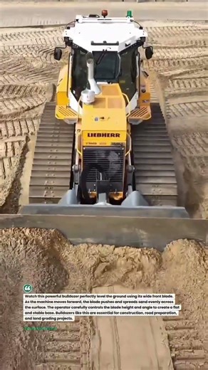 Bulldozer Leveling Sand With Precision Blade Control #Bulldozer #Construction #HeavyEquipment