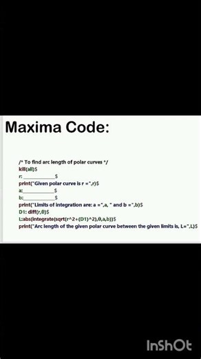 learn with shorts |arc length | polar curve | maxima code #shorts #viral #video #learningmadeeasy