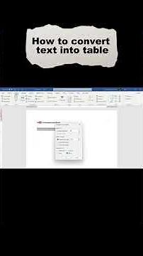 Converting text into table in MS Word