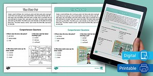 Kindergarten The New Pet Reading Passage Comprehension Worksheet