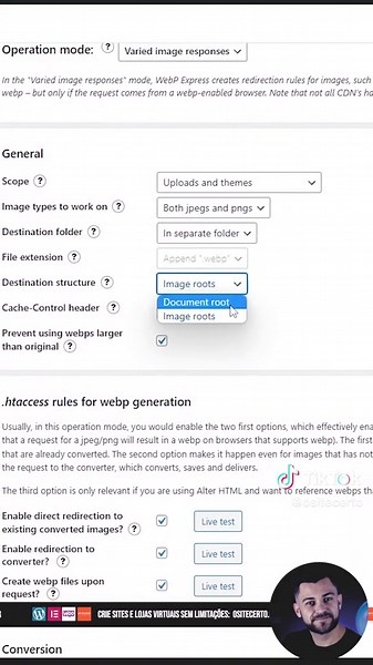 Converta suas imagens em #Webp no seu site #WordPres! Cache-Control header (coloque em Custom e cole o código): public, max-age:86400, stale-while-revalidate=604800, stale-if-error=604800 #landingpage #website #elementorpro