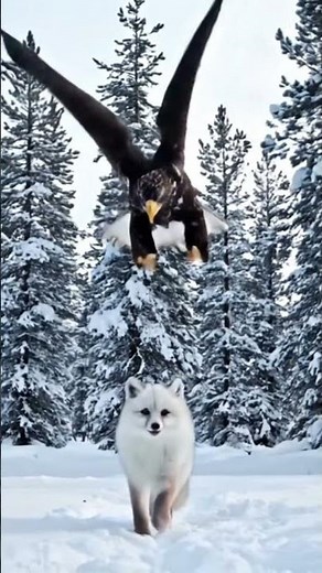 Bald Eagle Attacks White Fox in the Wild 🦅🦊 | Rare Predator vs Prey Moment