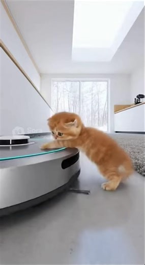 Vacuum Launches Kitten Into Orbit! 🚀🐈 #funny #pets