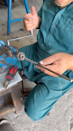 Simple Pressure Spring Making with Drill Machine | Iron Wire Spring #ytshorts