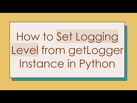 How to Set Logging Level from getLogger Instance in Python