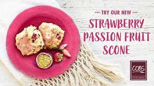 50 reactions · 3 comments | Brighten your day with our new Strawberry Passion Fruit Scone. Filled with passion fruit purée, smooth white chocolate chips, and diced juicy strawberries. Visit your local COBS Bread bakery today. | COBS Bread | Facebook
