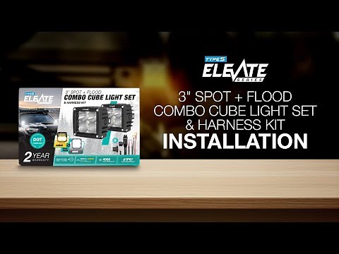 LED Cube Pod Light Install | Combo Off-Road Pod Light with Wiring Harness | TYPE S ELEVATE LM534390H