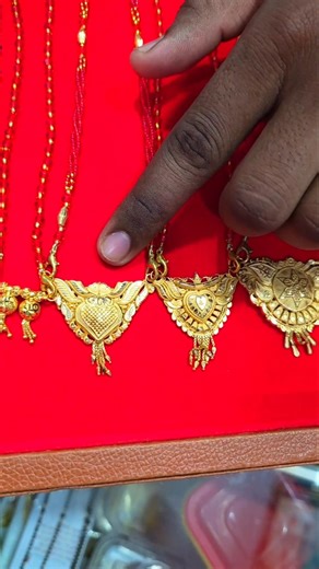 Gold Mangalsutra for bride with red beads in new pattern #shorts #viral #mangalsutra #gold