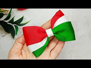 Simple tricolor bow 🎀 Hair Bows with ribbon 🎀 How to make Hair Bow tutorial 🎀 #hairbows #tutorial #1