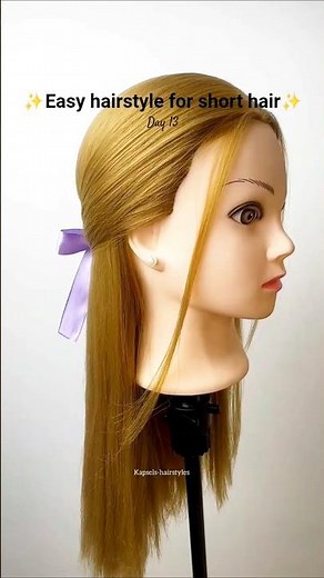Day 13/30: Easy hairstyle for my short hair girls 🫶✨️ #hairstyle #shorthair #easyhairstyle #shorts