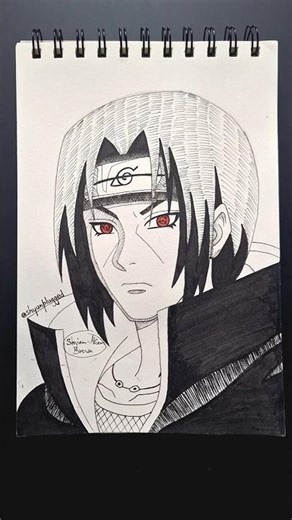 Drawing AKATSUKI Itachi Uchiha #shorts