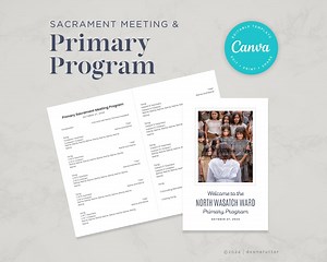 Sacrament and Primary Program | Pack #1 |editable Canva Template | LDS Primary 2024 | LDS Primary Program Template | Instant Download - Etsy