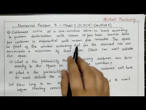 Model 1 (M/M/1) :(Infinity/FCFS) Numerical Problem 3 | Queueing theory in operation research