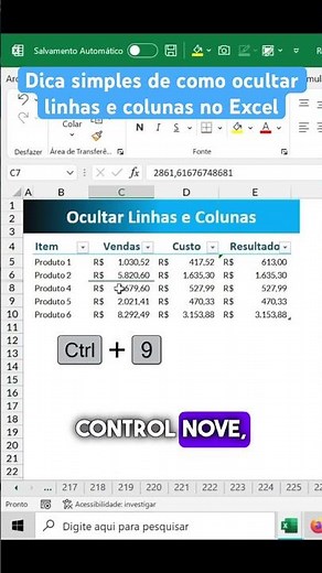 How to hide rows and columns in Excel #excel #microsoft #exceltips #tips #shortcuts