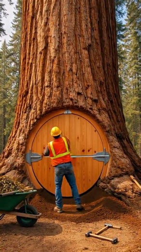 I Built a Secret Bunker Inside a Giant Sequoia Tree 🌲