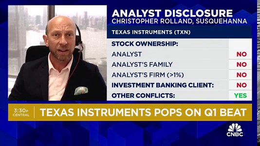 Texas Instruments' stock climbs on Q1 beat