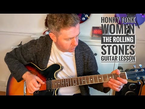 Honky Tonk Women - The Rolling Stones Guitar Lesson (Guitar Tab)
