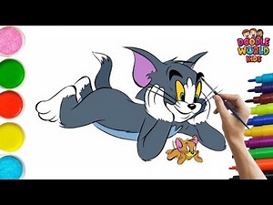 How to Draw Tom & Jerry Funny Stop | Easy Cartoon Drawing, Painting & Coloring for Kids & Toddlers