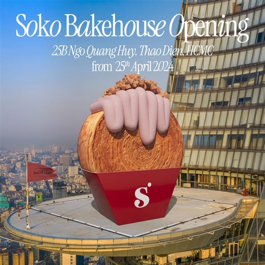 💥🥐 SOKO BAKEHOUSE - OUR OFFICIAL BAKERY BUILDING IS OPENING ON 25.04! 👉🏻Our soft opening hours: 25B Ngo Quang Huy, Thao Dien, D2 9:00 AM - 3:00 PM SOKO BAKEHOUSE is constructed within 3 weeks to meet our rapidly increasing customers’ demands. It is where we bake fresh Rondos and Croissants everyday for you to enjoy every SOKO’s heavenly baked goods, now closer than ever to our Thao Dien neighbors! From 9:00 AM TOMORROW, come chill at our garden vibes BAKEHOUSE! We are already waiting for you