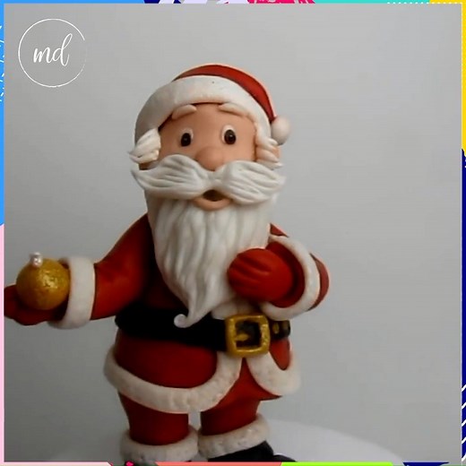 How to make Santa in sugar paste tutorial By: @Francesca SugarArt | MetDaan Cakes