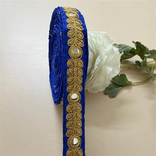 Designer Lace Trim Gold Embroidered Floral Border - 9 Yards Roll - Etsy