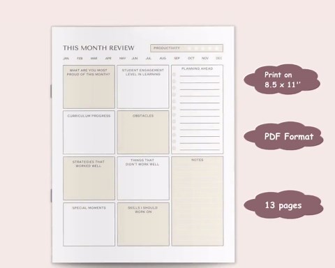Teacher Planner Printable, 13 Page Teacher Planner, Lesson Plan Template, Classroom Organizer, Digital Planner for Teachers - Etsy