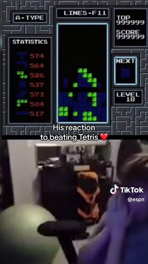 Willis Gibson is believed to be the #first person to beat #Tetris (via bluescuti1771/YT) #winner #videogames #gamer