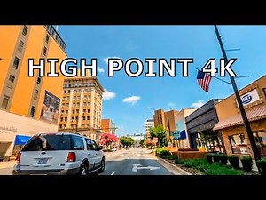 High Point 4K - Driving Downtown - North Carolina