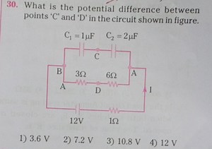 30. What is the potential difference between points ' C ' and '... | Filo