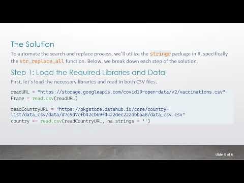 How to Effectively Search and Replace Data in Two Data Frames Using R