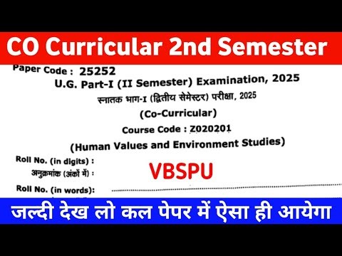 co curricular 2nd semester csjmu || co curricular 2nd sem. csjmu human values and environment 2026