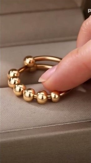 Anxiety Spinner Ring for Women & Men – Stainless Steel Beads Spiral Anti Stress Fidget Jewelry Ring