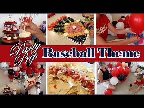 PARTY PREP BASEBALL THEME PARTY// BAKE & DECORATE//HOMEMADE QUESO
