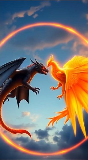 “Dragon vs Phoenix 🔥 Epic Battle in the Sky | Who Will Win?”