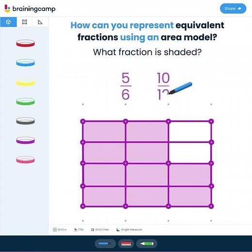 Explore Equivalent Fractions Visually with Geoboard | Brainingcamp