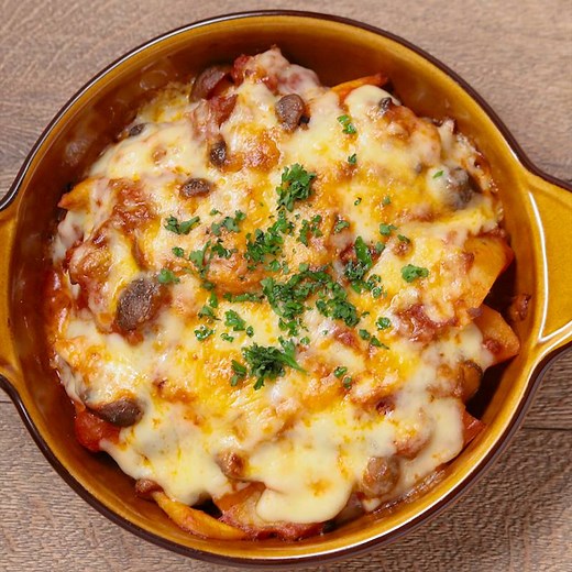 ひき肉ときのことじゃがいものチーズ焼き 作り方・レシピ | クラシル