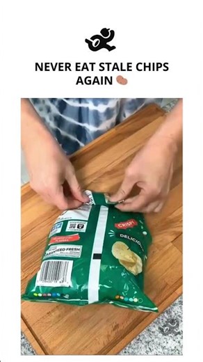 How to Seal a Chip Bag Without a Clip | Life Hack 🤯 #diy