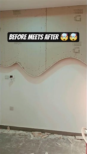 Watch how we transformed this blank wall into a unique Gypsum Mural Wall #drywall