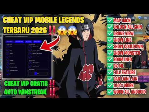 APK MOD MENU ML TERBARU 2026 ANTI BANNED – CHEAT MAP HACK MOBILE LEGENDS UNLOCK ALL SKIN GRATIS