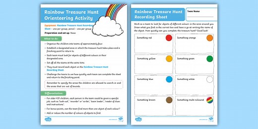 KS1 Rainbow Treasure Hunt Orienteering Activity