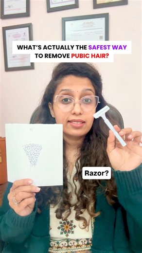 Dr Rashi Koria | Obstetrician & Gynaecologist on Instagram: "What’s the safest way to remove pubic hair? 🤍 This is one of the most common questions I get in my clinic and the answer isn’t “one-size-fits-all.” Here’s what science and medical guidelines actually say 👇 Pubic hair exists for a reason. It reduces friction, protects delicate skin, and acts as a barrier against infections. So the goal is safe grooming, not aggressive removal. Shaving: Quick and affordable, but can cause cuts, razor b