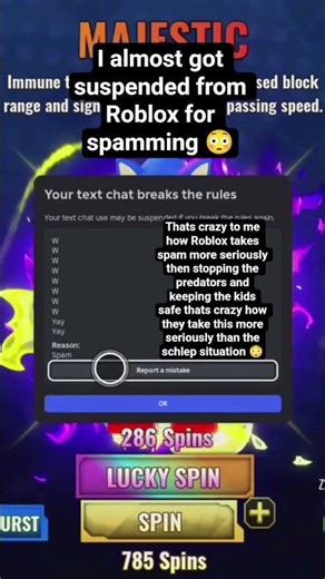 I almost got suspended from Roblox for spamming 😳