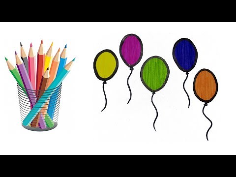 How to Draw and Color a Beautiful Balloons 🎈🎉 | Easy Drawing For kids