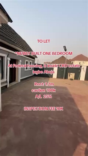 One Bedroom Apartment for Rent in Lugbe Abuja