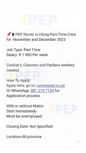 How to Apply for Part-Time Jobs at PEP Stores Online