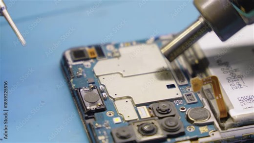 Using professional tools to open a smartphone for repair.