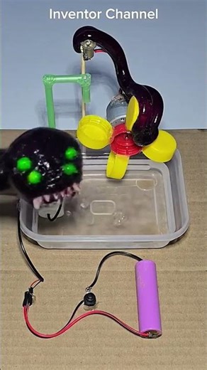 A purple sticky monster attacks on water project 😂😂😂