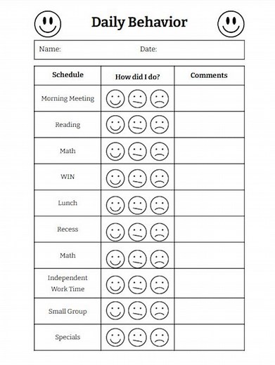 Editable Daily Behavior Chart for Classroom Home 16 Templates, Printable & Reusable, Google Slides Link: Management, Student Reward - Etsy